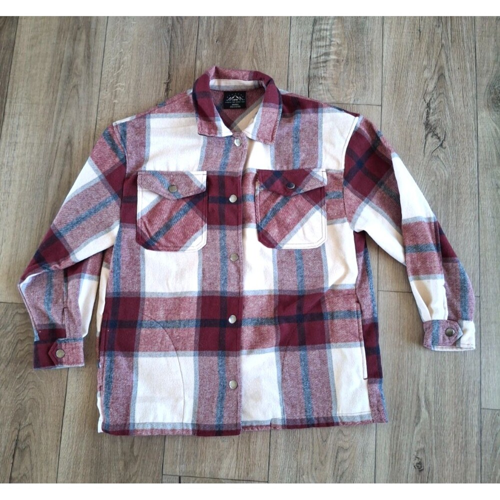 HFX Women's Red Shirt Jacket Relaxed Fit Dropped Shoulder Size X-Small